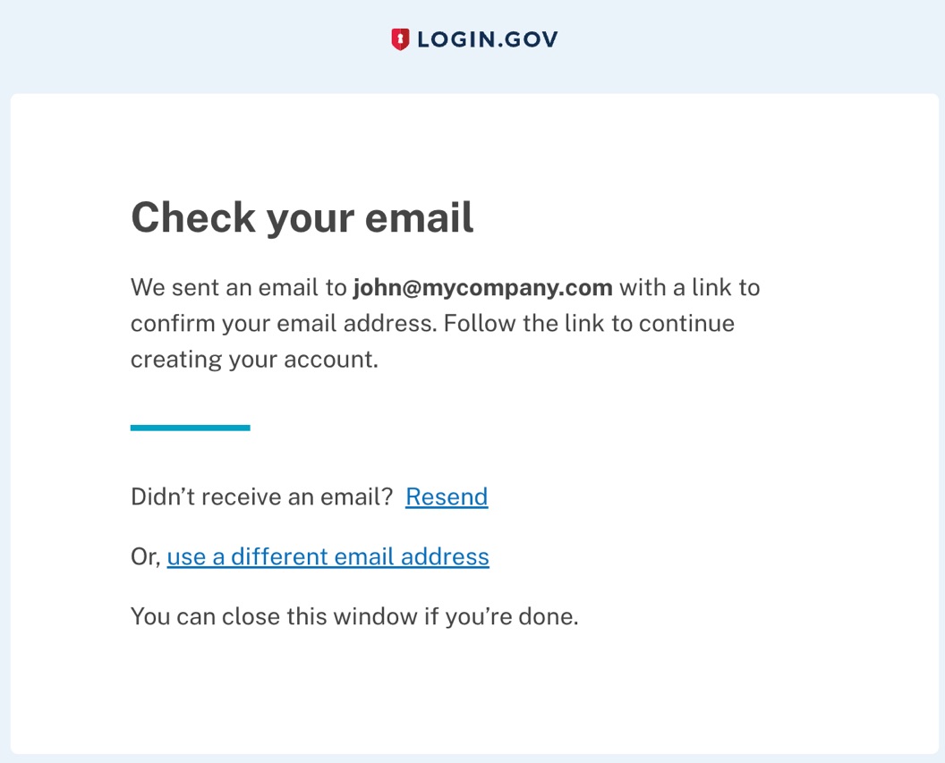 A screenshot of a check your email page