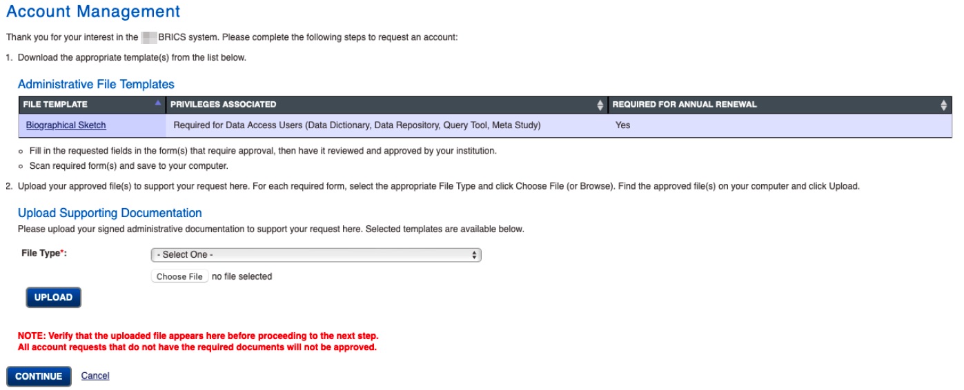 A screenshot of account management document upload automatically generated